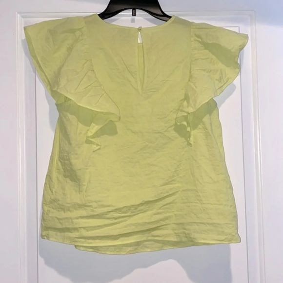 A New Day lime green cotton ruffle top size small - Picture 5 of 8